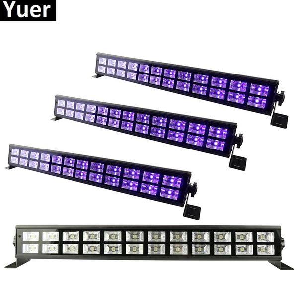 24 LEDs UV Color LED Stage Wash Effect Lights 90-240V Perfeito para DJ Disco Lamp Home Party Laser Decorações UV Led Bar Lights251l