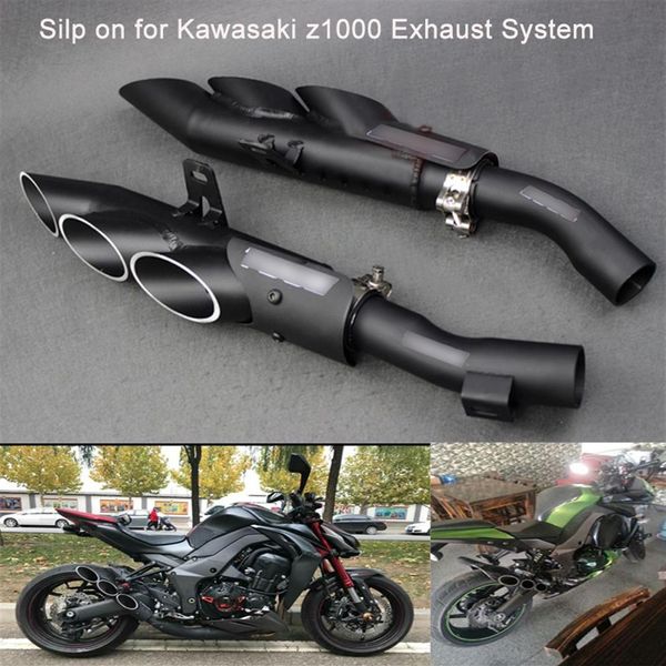 Para kawasaki z1000 sistema de silenciador de escape de motocicleta silp no tubo de conexão médio com tubos de escape de cauda 2010-2017289a