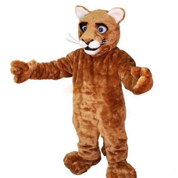 2018 Little Leopard Panther Cat Cougar Cub Mascot Costume Formato adulto Personaggio dei cartoni animati Mascotte Mascota Outfit Suit251S