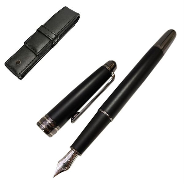 Yamalang 163 Fountain Pen Relips Matte Black Fountain Pired Gift с кожаной сумкой Идеально для мужчин и женщин214C