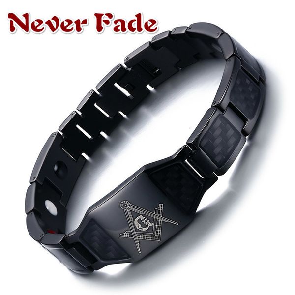 Armreif 4 in 1 Männer Stahl Magnetfeldtherapie Heilung Armband Bio Magnet Gesundheitspflege Armreif Linderung Schmerzen Anti Strahlung Armband Geschenk 230718