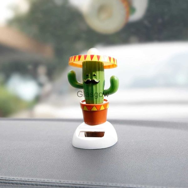 Decorazioni per interni Cactus Altalena automatica Fiore solare Ornamenti per gioielli Figurine per bambole Auto in miniatura Decorazione per la casa Accessori per auto x0718