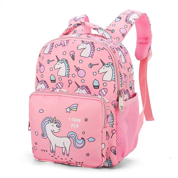 Okul Çantaları Çocuk Kızlar Okul Çantaları Çocuk Pembe Kawaii Unicorn Baskı Sırt Çantası Anaokulu Sevimli Çocuk Okul Çantası Su Geçirmez Kitap Çantası 230718