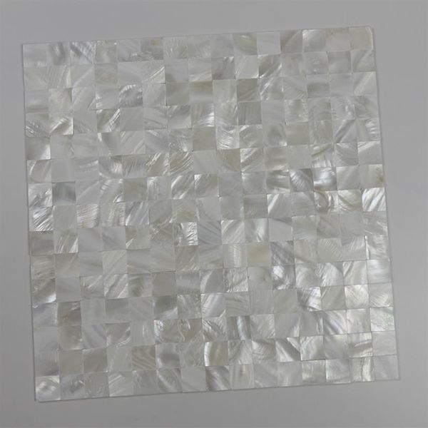 20x20mm colore bianco madreperla mosaico a conchiglia piastrella senza soluzione di continuità maglia backer piastrella da parete per bagno # MS123154n