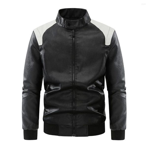 Männer Jacken Vintage Faux Leder Jacke Männer Motorrad Biker PU Casual Lose Bomber Mantel Männlich