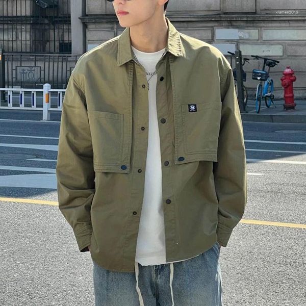 Männer Casual Hemden Frühling Herbst Langarm Hemd Männer Baumwolle Koreanische Mode Übergroße Knöpfe Jacke Hohe Qualität Menswear 2023