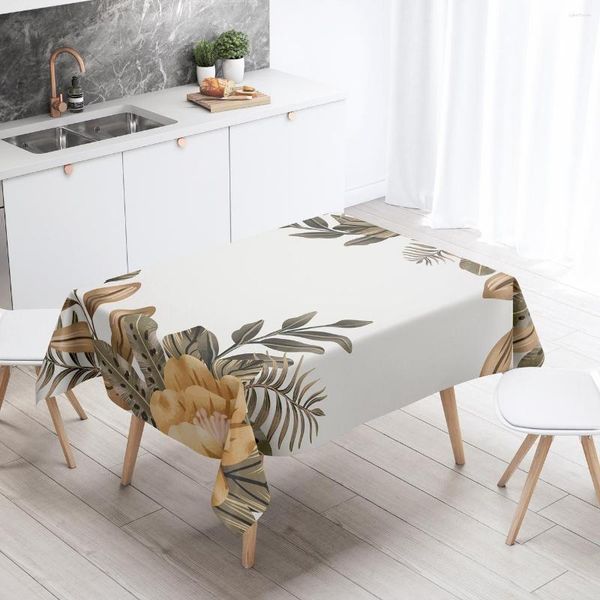 Tovaglia Tovaglia vegetale retrò per copertura Decorazione floreale Decorazione impermeabile Sala da pranzo Rettangolare Tela cerata da cucina antimacchia