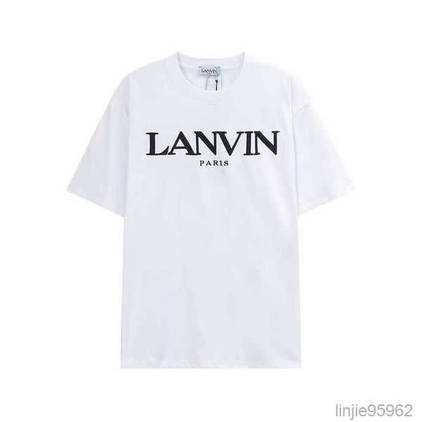 High Edition Neues Hemd Same Short Letter besticktes Rundhals-T-Shirt 8e1p 1 1lanvin1111