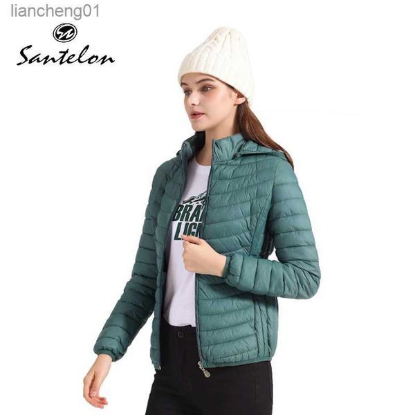 Santelon Kadınlar Taşınabilir Rüzgar Geçirmez Ultralight Yastıklı Kirci Ceket Kaplama ile Kahretsin Kadın Sıcak Şişirilebilir Dış Mekan Giysileri L230619