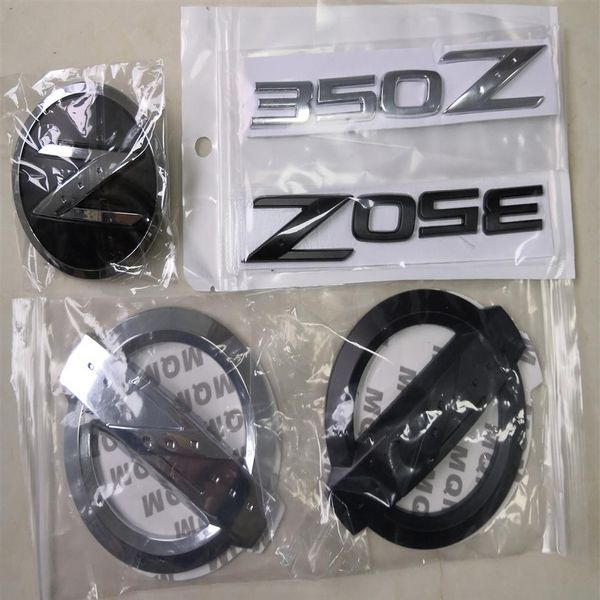 3D Silver Z Car Front Grille Body Side Rear Emblem Stickers Badge Lettera per NISSAN 350Z 370Z Fairlady Z Z33 Z34 Accessori auto279t