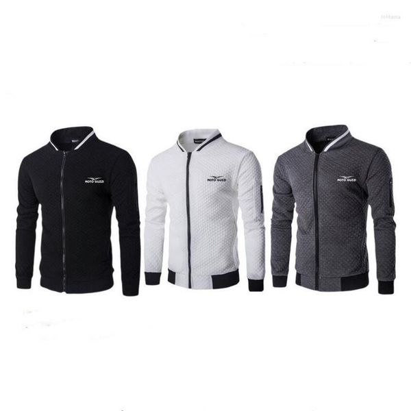 Felpe con cappuccio da uomo Marca MOTO GUZZI Uomo Donna Felpe Stand Neck Zipper Felpa con cappuccio Top Fashion Casual Cappotto da baseball Sudadera Hombre