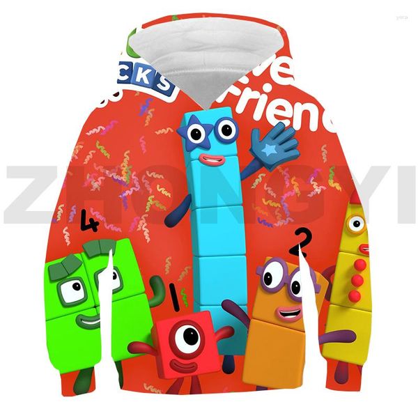 Herren Hoodies Cartoon Numberblocks Sweatshirt Kinder Hip Hop Street Kleidung Top Frühling Herbst Lustiges Spiel Number Blocks 3D Gedruckt