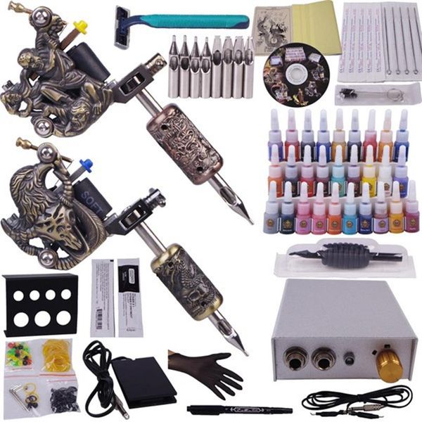 Tatoo Equipment Professional Complete Tattoo Kit Cosmetic Superior Cosmetic Tattoo Supplies208O