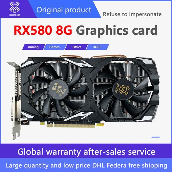 Scheda grafica RX580 8G Mining stabile 29 hash rate desktop indipendente completo effetti speciali computer da gioco da solo pollo gioco PUBG2861