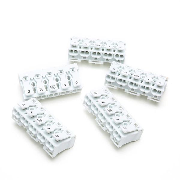 Bloco terminal de mola 20PCS Conector de fio de lâmpada rápida Cabo elétrico Parafuso de fixação Plug-out Tipo Passo 923 P05 branco251j