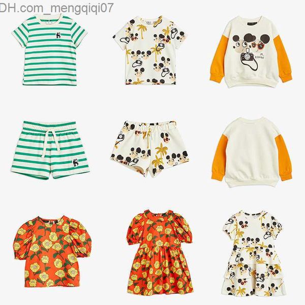 Completi di abbigliamento New Summer Ragazzi e ragazze T-shirt a righe Vestito a righe da studente per ragazze Pantaloncini per bambini Set per bambini carino Mini Rodini Set Z230719