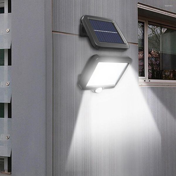 Lampada da parete solare ad alta luminosità impermeabile ricarica automatica ampia luce esterna sensore di movimento forniture da giardino