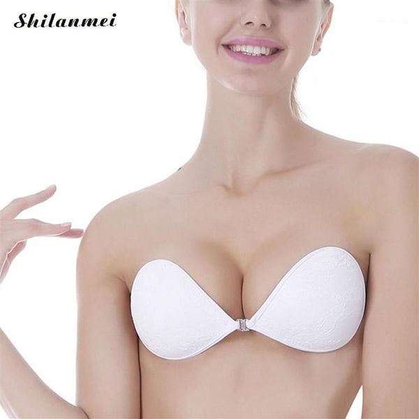 BHs Weiße Spitze Bralette BH Frontverschluss Push Up trägerlos unsichtbar für Frauen Hochzeit Sexy Sutia BH Bustier1260m