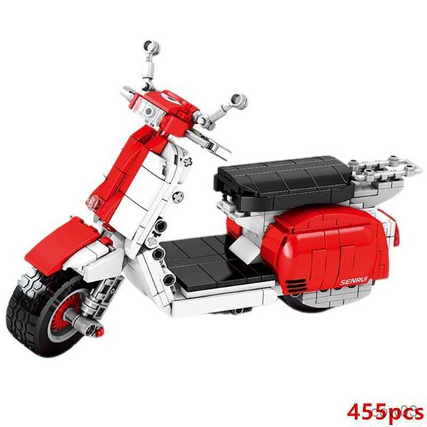 Blocchi Mountain Auto elettrica Biciclette Moto Moto retrò Sport da corsa Blocchi da costruzione Set di mattoni Kit Modello classico R230720