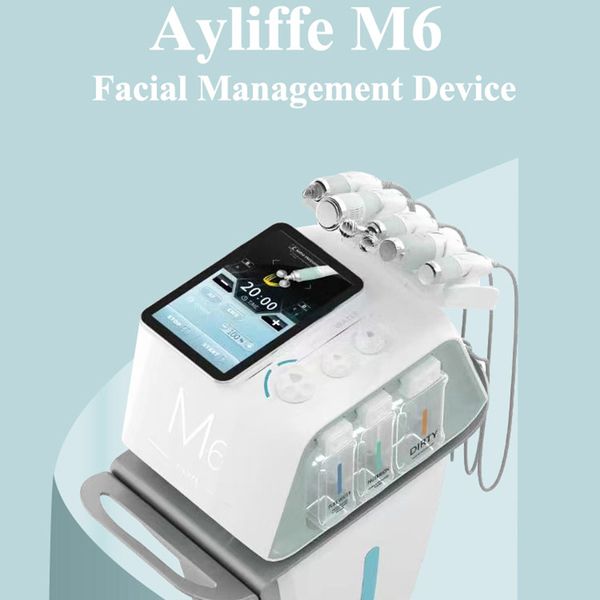 M6 RF Ultrasound Facial Cleansing Machine 6 Em 1 Hydra Microdermoabrasão Water Oxygen Peel Cuidados com a Pele Lifting Facial com Caneta de Plasma