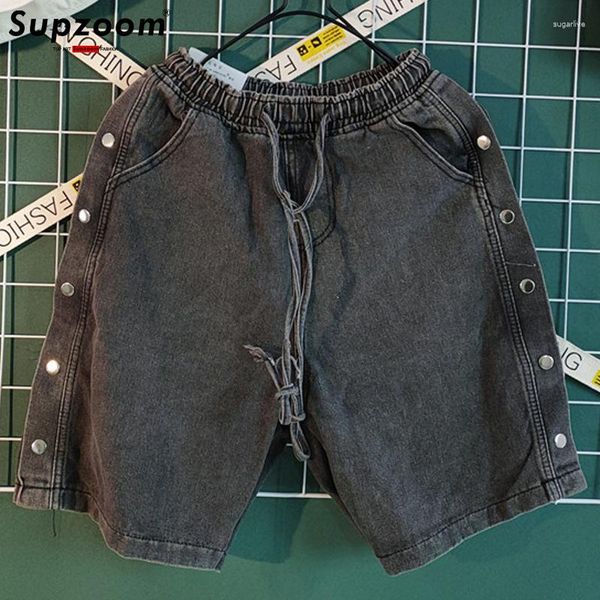 Männer Jeans Supzoom Ankunft Reißverschluss Solide Cargo Hosen Helle Farbe Waschen Shorts Gerade Rohr Overalls Robin Casual Männer