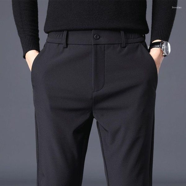 Abiti da uomo 2023 Saldi Pantaloni dritti stile autunno Uomo Casual Pantaloni lunghi Business Comodi pantaloni sottili Street Wear Tinta unita A04