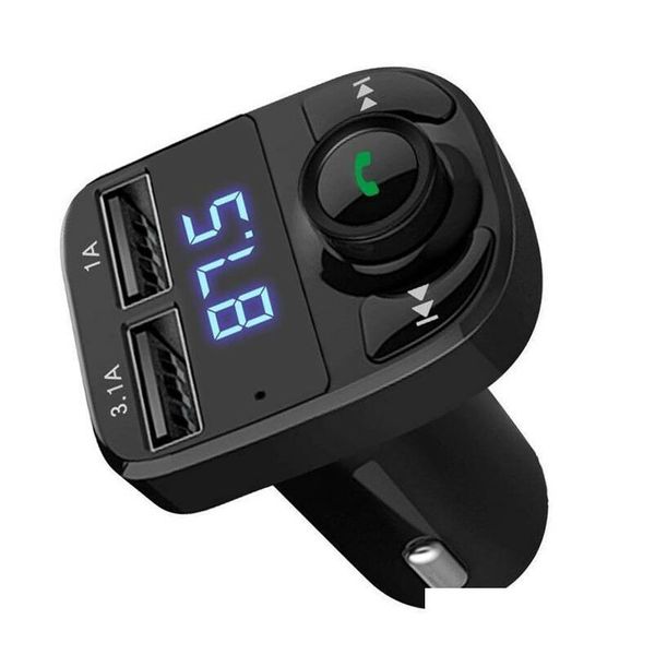 Celular Fm Transmissor X8 Transmissor Aux Modator Bluetooth Hands Kit O Mp3 Player Com 3.1A Carregamento Rápido Dual Usb Car Charger A Dhktq