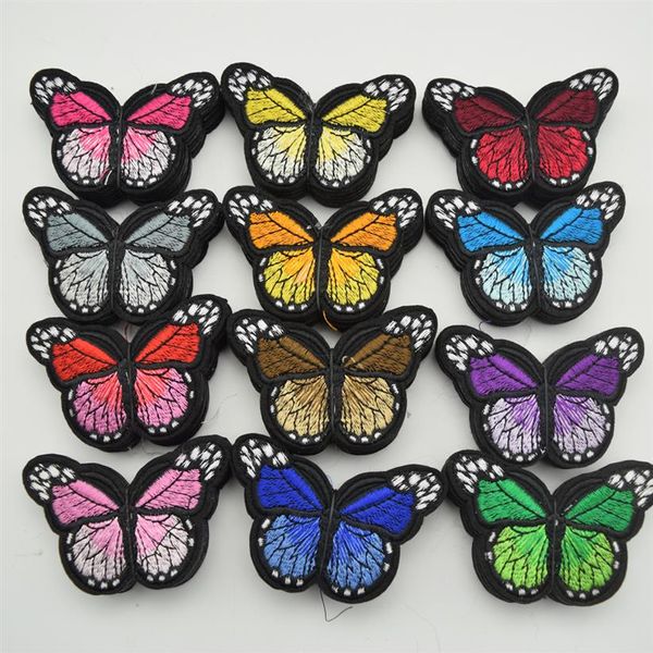 120 Stück Aufnäher zum Aufbügeln, bestickte Borte, Standard-Schmetterlings-Stoffaufkleber für DIY-Nähen, craft2642