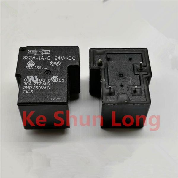 Лот 5 пьес лот песня Chuan 832a-1a-S-24VDC 832a-1a-S-24V 832a-1a-s-dc24v 4pins 30a Power Relays Original New2686