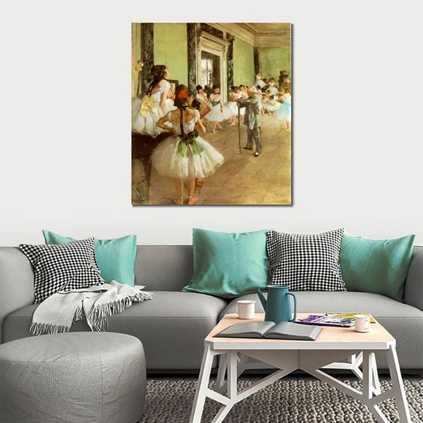 Canvas Art Dancing Class 1871 Edgar Degas Dansçı Portreler El Boyalı Yağ Sanatları Modern Ofis Dekoru