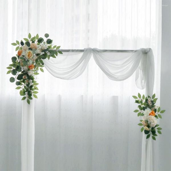 Flores decorativas 2x arco de luz artificial floral vitrine para exibição de casamento porta de cerimônia em casa