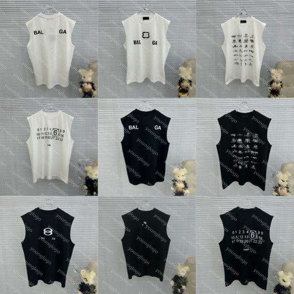 Regatas estampadas sem mangas camiseta masculina Brnad Designer verão respirável camiseta masculina sexy