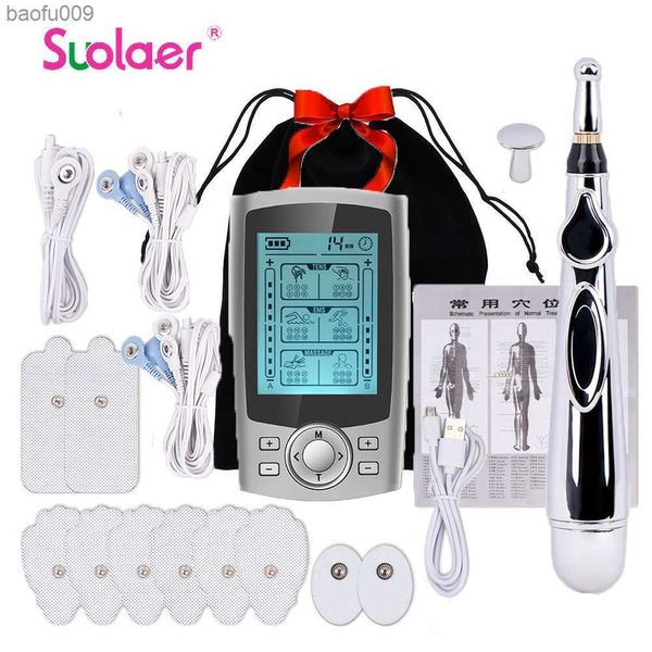 EMS мышечный стимулятор цифровой машины акупунктура массажер TENS TENS Low Pulse Body Massage Device Set L230520