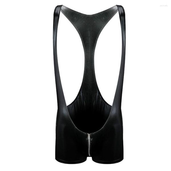 Body Shapers da uomo Marca Sexy Mens Shaper Intimo Jockstraps Ecopelle Tuta Gilet Mutandine Performance Abbigliamento 1020