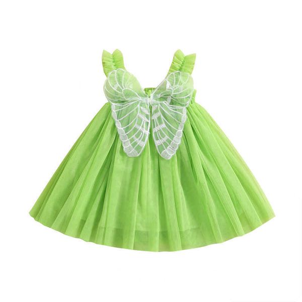 Mädchenkleider ma baby 6M-4Y Kleinkind Mädchen Tüllkleid Grün ärmellos Prinzessin Schmetterling Dekor Kleider für Mädchen Geburtstagsfeier