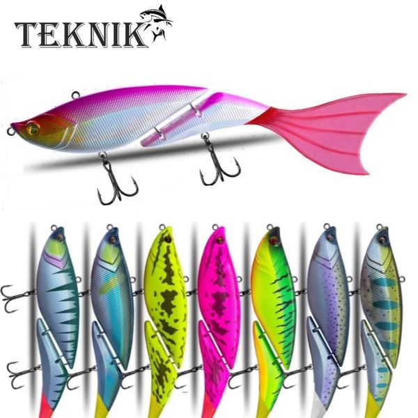 Приманки заманивают Teknik Swimbaits Fishing Mreare 190 мм сочлененные приманки Плавающие вибрации 2 сегмента большая гигантская приманка Davinci 190 Slant Wobbler 230718