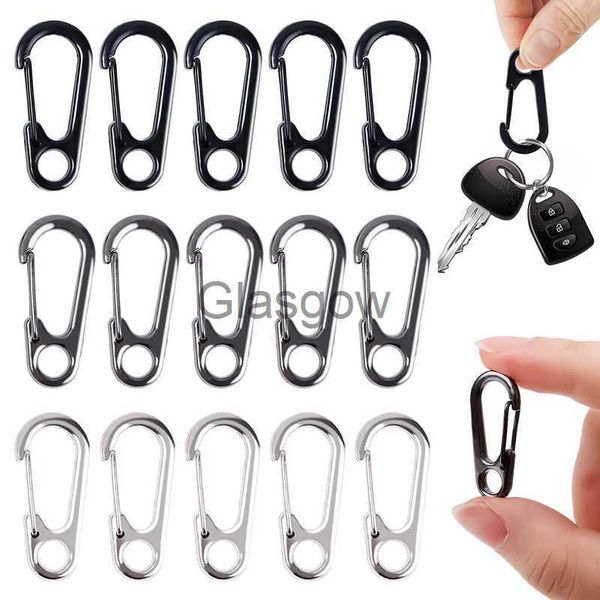 Autoschlüssel 5 Stück Mini-Karabiner-Clips, winzige Legierungs-Feder-Karabinerhaken, Auto-Schlüsselanhänger-Verschlüsse, EDC, kleine hängende Schnalle für Rucksack, Camping, Flasche x0718