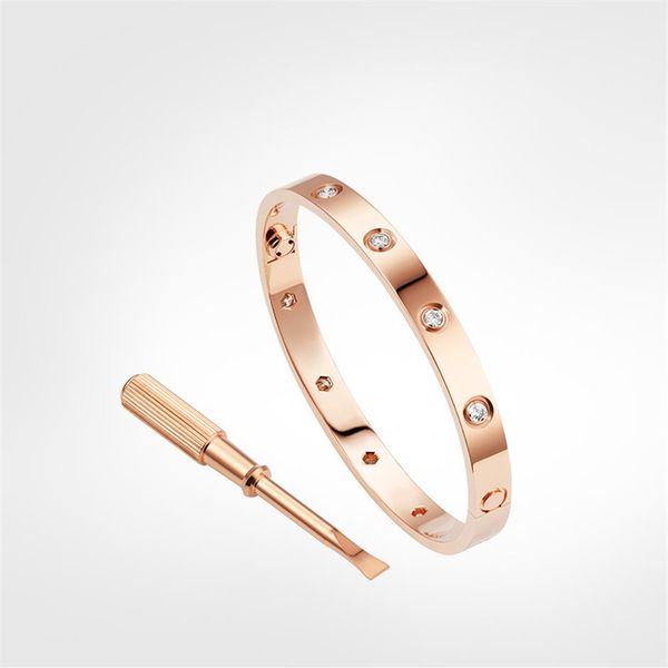 Love Screw Bracelet 5 0 mens Bracciali 10Diamond designer Bangle gioielli di lusso da donna Acciaio al titanio Lega placcata in oro Craft Gold 334B