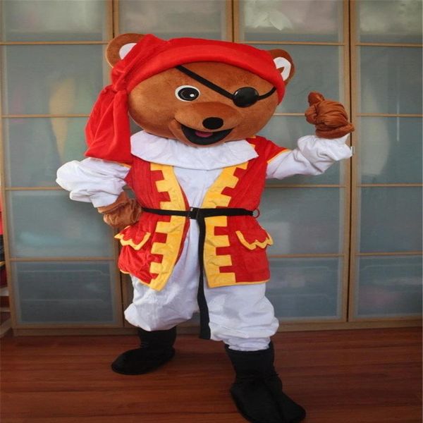 Leistung Piraten Bär Maskottchen Kostüme Weihnachten Fancy Party Kleid Cartoon Charakter Outfit Anzug Erwachsene Größe Karneval Ostern Adve234l