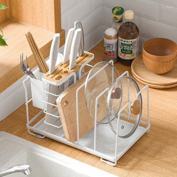 Stoccaggio della cucina Scaffale in metallo per uso domestico Creativo Utensili da cucina Organizzatore Rack Piatto Tazza Accessori per la tavola