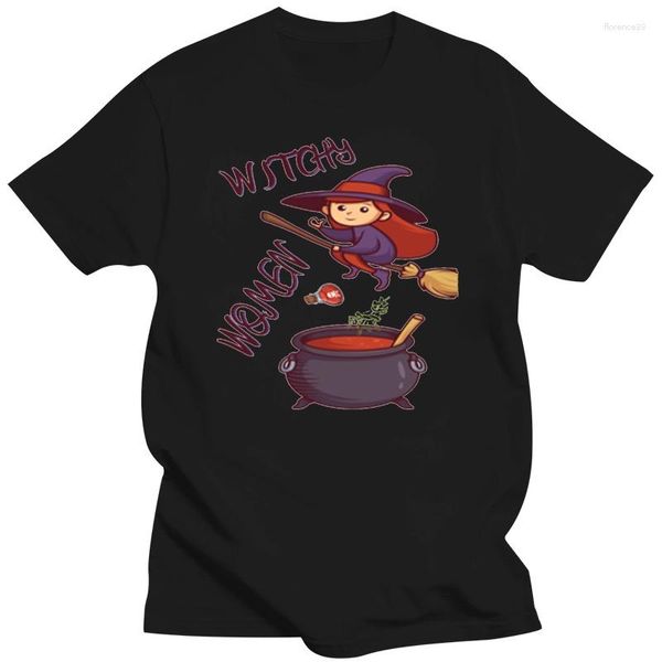 T-shirt da uomo stampate traspiranti Witchy Women Halloween Shirt Man 2023 Leisure Sunlight Tshirt Humorous Cotton Hiphop