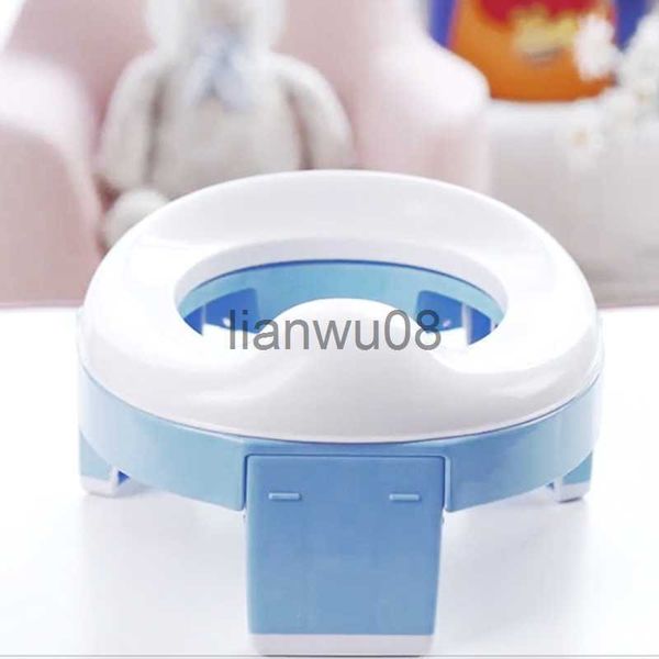 Potties Assentos Bacio Bebê Portátil Macio Silicone Bebê Treinamento Potty Assento 3em1 Viagem Sanita Assento Dobrável Azul Rosa Crianças Pó Potty x0719