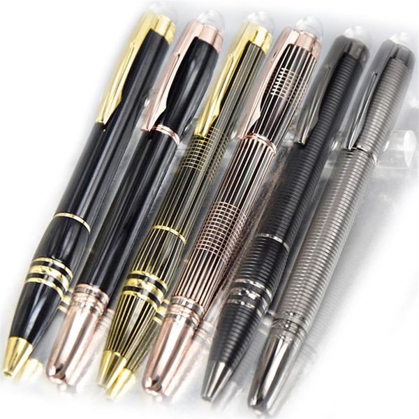 PURE PEARL Fountain Rollerball Caneta esferográfica qualidade Luxo Branca cabeça de cristal estrela Barril de carbono Artigos de papelaria clássicos com Serial N214l