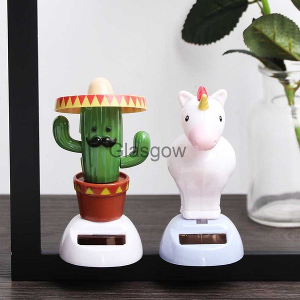 Decorazioni per interni Altalena a energia solare Danza Flip Flap Toy Scuotere Moving Car Decor Ornament CactusHorseSoldierWoman Car Interior Accessories x0718