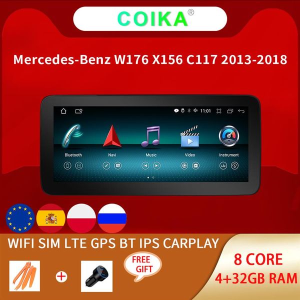8 core 10 25 Car DVD player Android 10 System Touch Screen Radio Para Mercedes-Benz A CLA GLA W176 W117 X156 RAM Google BT Wif2371