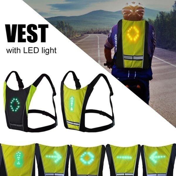 Fahrrad-Shirts, Oberteile, LED-Fahrradweste, Nachtradfahren, ferngesteuerte Fahrradbekleidung mit LED-Blinker, 230718