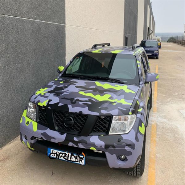 Nero Grigio Giallo Camouflage Car Sticker Decal Camo Car Wrap Foil Con Bolle D'aria Per Car Body Wrapping con Air Release218W