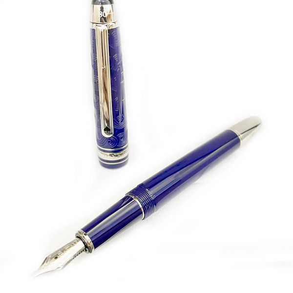 PURE PEARL 145 Füllfederhalter Kugelschreiber Limitierte Auflage In achtzig Tagen um die Welt Blaues Kunstharz-Schreibwarenbüro sch241M