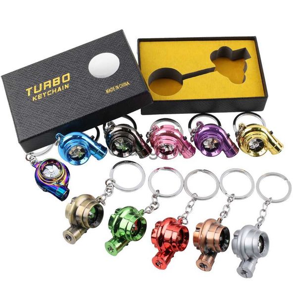 Chave do carro LED Mini Turbo Sound Turbocharger Chaveiro Turbina giratória Chaveiro Chaveiro Chaveiro Chaveiro do carro Acessórios interiores do carro x0718