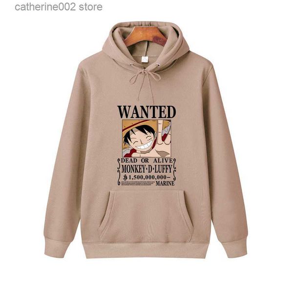 Мужские толстовины толстовины Новое мультипликационное аниме One Piece Winter Manga Men Men Casual Streetwear Luffy Cool Zoro Whoodshirt Graphic Hip Hop Hoody Unisex T230719